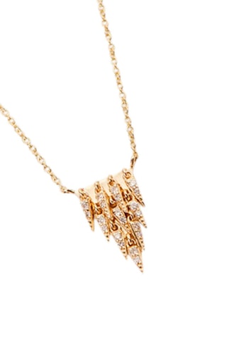 Collier Ling Plaqué or jaune et zircons