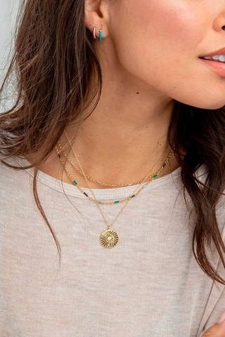 Collier Alana Plaqué or jaune et opale