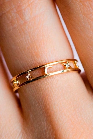 Bague Olympe Plaqué or jaune et zircons