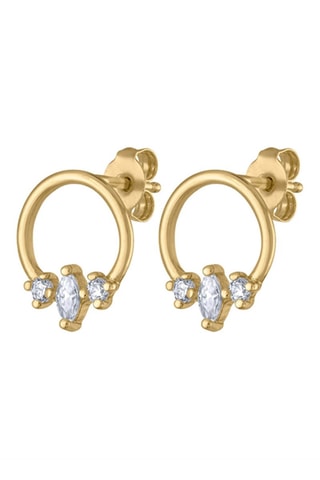 Boucles d'oreilles Nour Plaqué or jaune et zircons