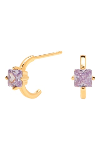 Demi-créoles Lana Plaqué or jaune et zircon