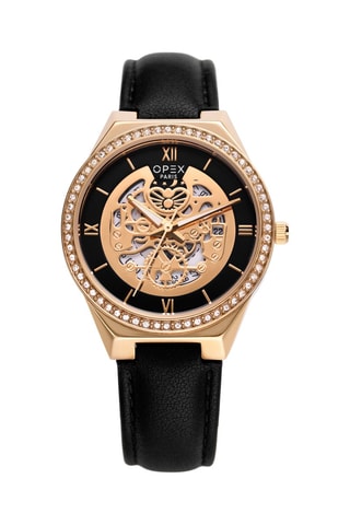 Montre à quartz en cuir Artemis Noir et doré