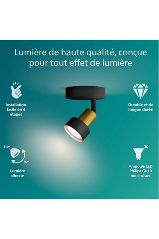 Plafonnier LED Conduit - Noir - 5 W