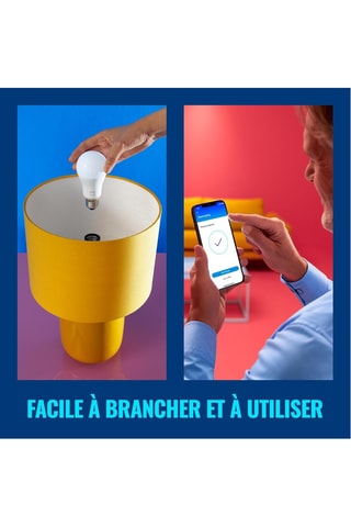 2 ampoules LED connectées - Blanc chaud et blanc froid - 2 x 9 W - E27