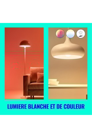 2 ampoules LED connectées - Blanc chaud et blanc froid - 2 x 9 W - E27