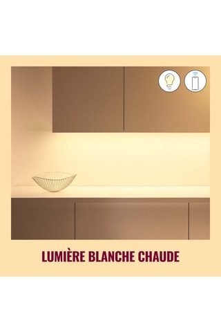 Ruban LED connecté - Multicolore et blanc chaud - 20 W