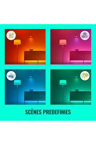 Ruban LED connecté - Multicolore et blanc chaud - 20 W