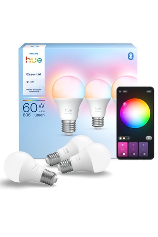 3 ampoules LED connectées Essential - Multicolore - 3 x 8 W - E27