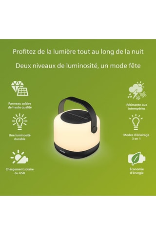 Lampe à poser solaire LED Alula - Noir - 1,2 W