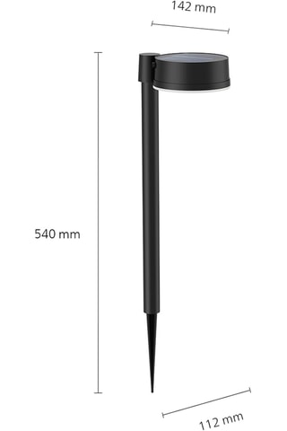 Lampadaire solaire LED Vynce - Noir - 1,5 W