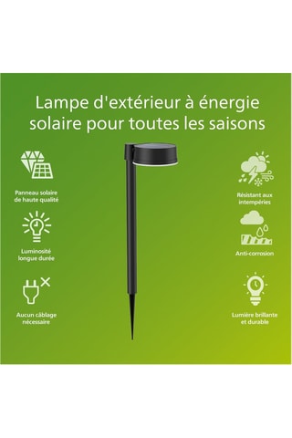 Lampadaire solaire LED Vynce - Noir - 1,5 W