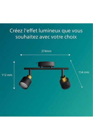 Spot LED Niall - Noir - 2 x 5 W