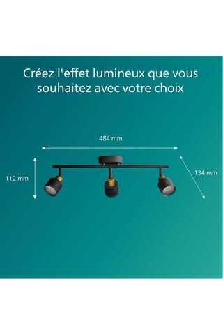 Spot LED Niall - Noir - 3 x 5 W