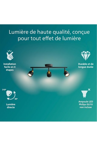 Spot LED Niall - Noir - 3 x 5 W