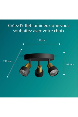 Plafonnier LED Conduit - Noir - 3 x 5 W