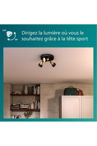 Plafonnier LED Conduit - Noir - 3 x 5 W
