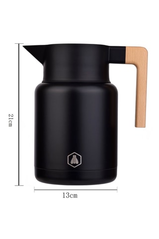 Roestvrijstalen en Beukenhouten Thermos - 1,2 l