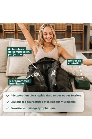 Pack complet pantalon de pressothérapie S/M - Noir