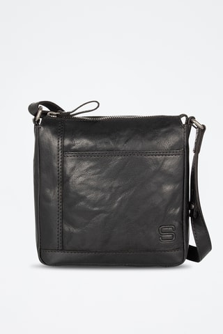 Sac bandoulière en cuir - Noir