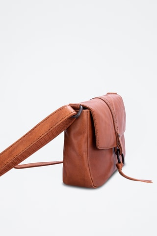 Sac bandoulière en cuir - Camel 