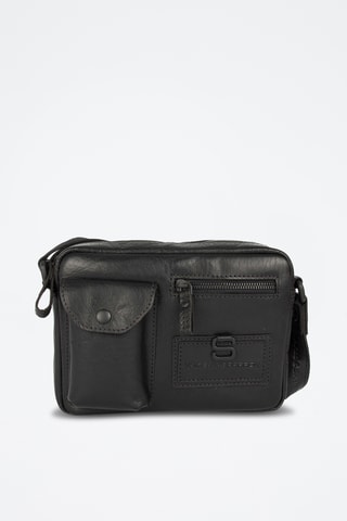 Sac bandoulière en cuir - Noir
