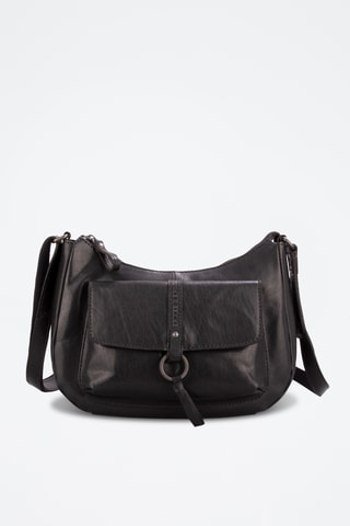 Sac bandoulière en cuir - Noir 