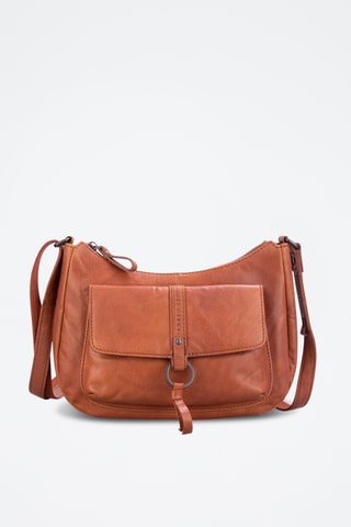 Sac bandoulière en cuir - Camel 