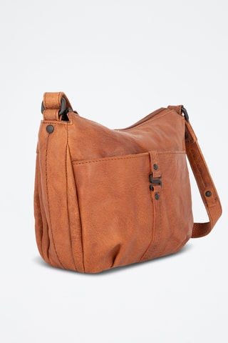 Sac bandoulière en cuir - Camel 