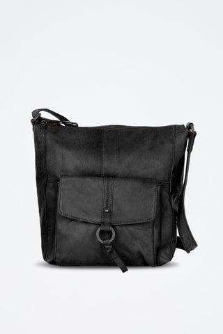 Sac bandoulière en cuir - Noir