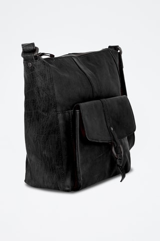 Sac bandoulière en cuir - Noir