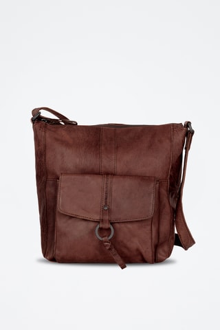 Sac bandoulière en cuir - Marron 