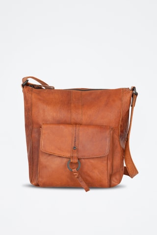 Sac bandoulière en cuir - Camel 