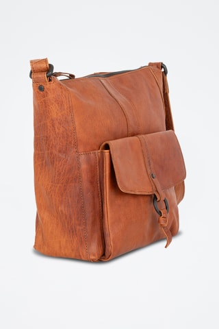 Sac bandoulière en cuir - Camel 