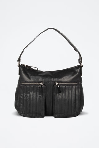 Sac porté épaule en cuir - Noir