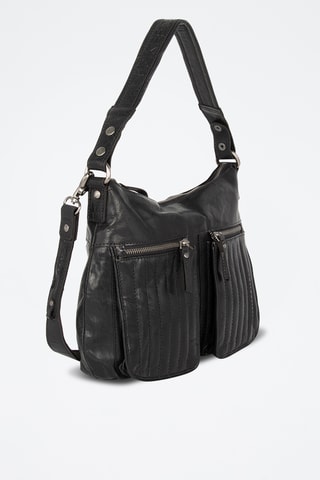 Sac porté épaule en cuir - Noir