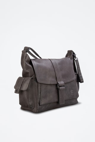 Sac bandoulière en cuir - Gris