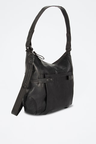 Sac porté épaule en cuir - Noir