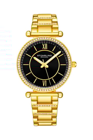 Stalen Quartz Horloge Symphony Goudkleurig en Zwart