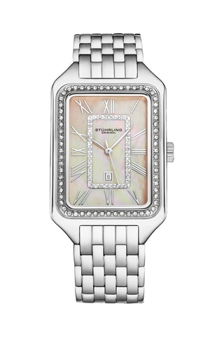 Stalen Quartz Horloge - Zilverkleurig en Roze