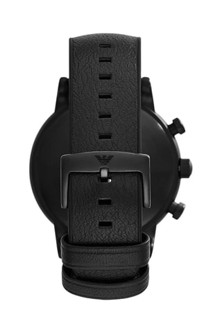 Leren Quartz Horloge - Stopwatch - Zwart en Blauw