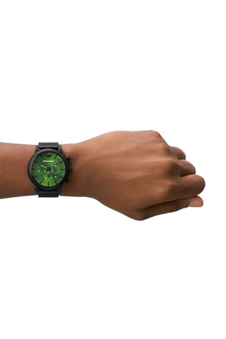 Stalen Quartz Horloge - Chronograaf - Zwart en Groen