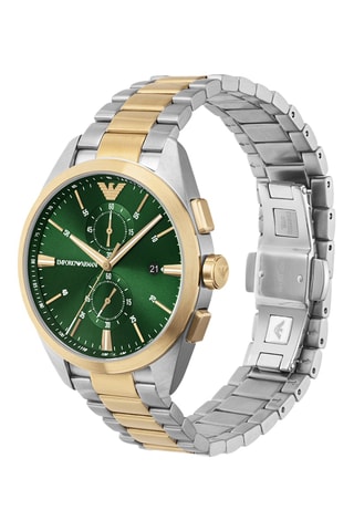 Stalen Quartz Horloge - Tachymeter en Chronograaf - Zilverkleurig en Goudkleurig