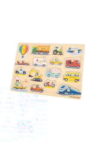 Houten Puzzel Transport - 16-delig - Vanaf 2 Jaar