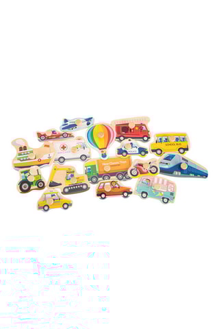 Houten Puzzel Transport - 16-delig - Vanaf 2 Jaar