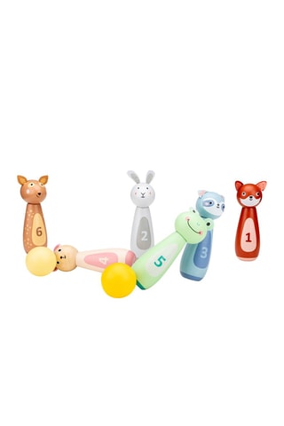 Houten Bowling Set met Dieren - Vanaf 3 Jaar
