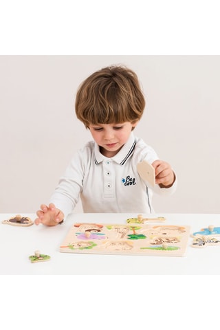 Houten Puzzel Safari - 8-delig - Vanaf 2 Jaar