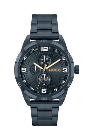 Stalen Quartz Horloge - Chronograaf - Donkerblauw