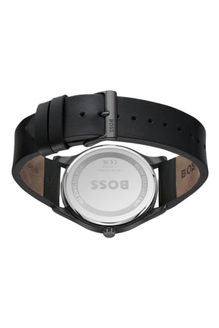 Leren Quartz Horloge - Zwart