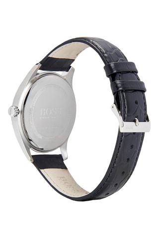 Leren Quartz Horloge - Zwart en Zilverkleurig