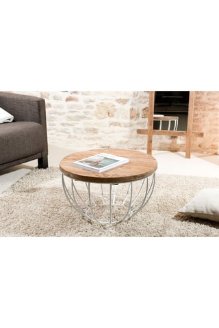 Table basse  -  Naturel et blanc